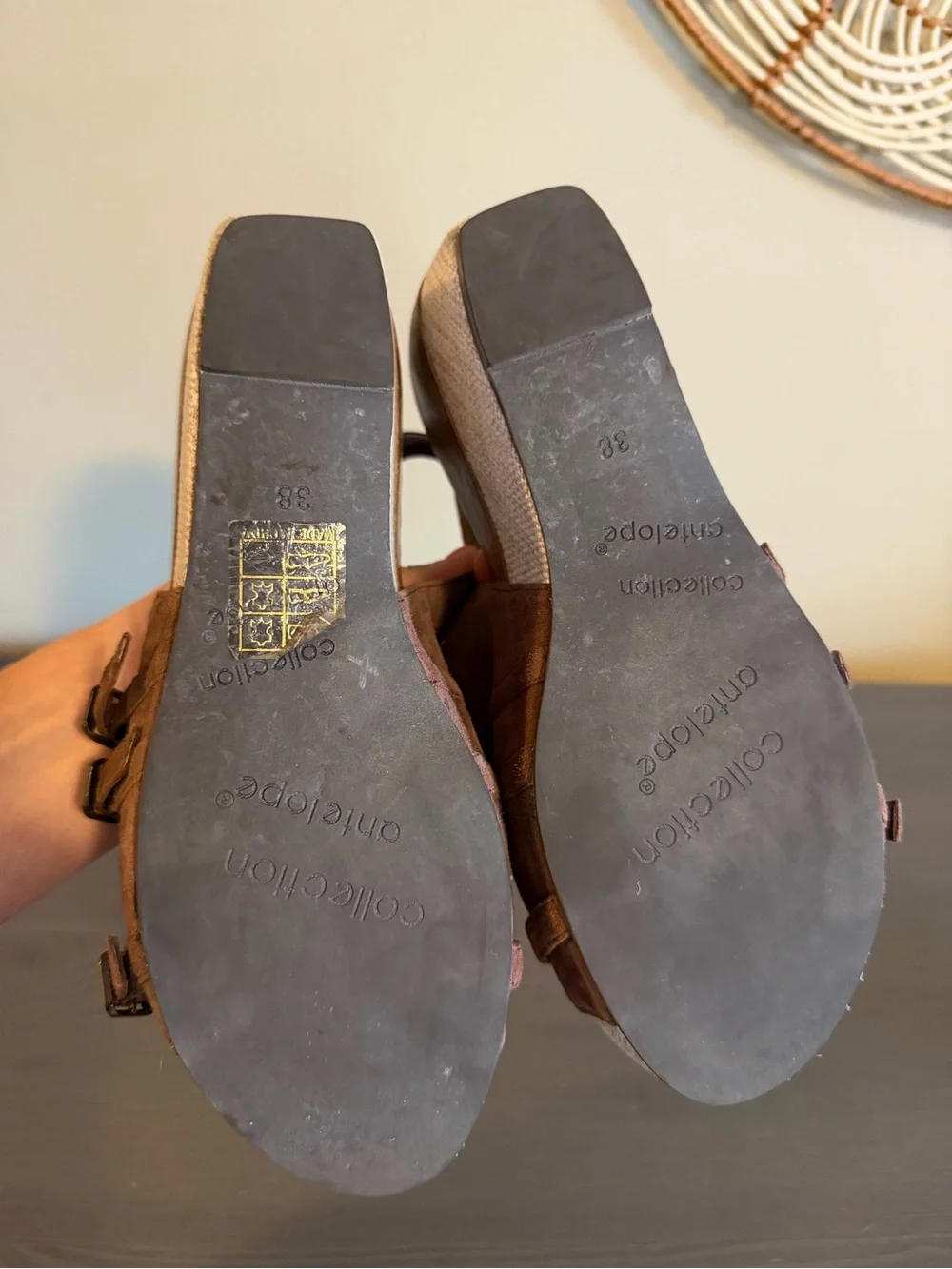 Antelope Women’s Brown Leather Wedge Sandals